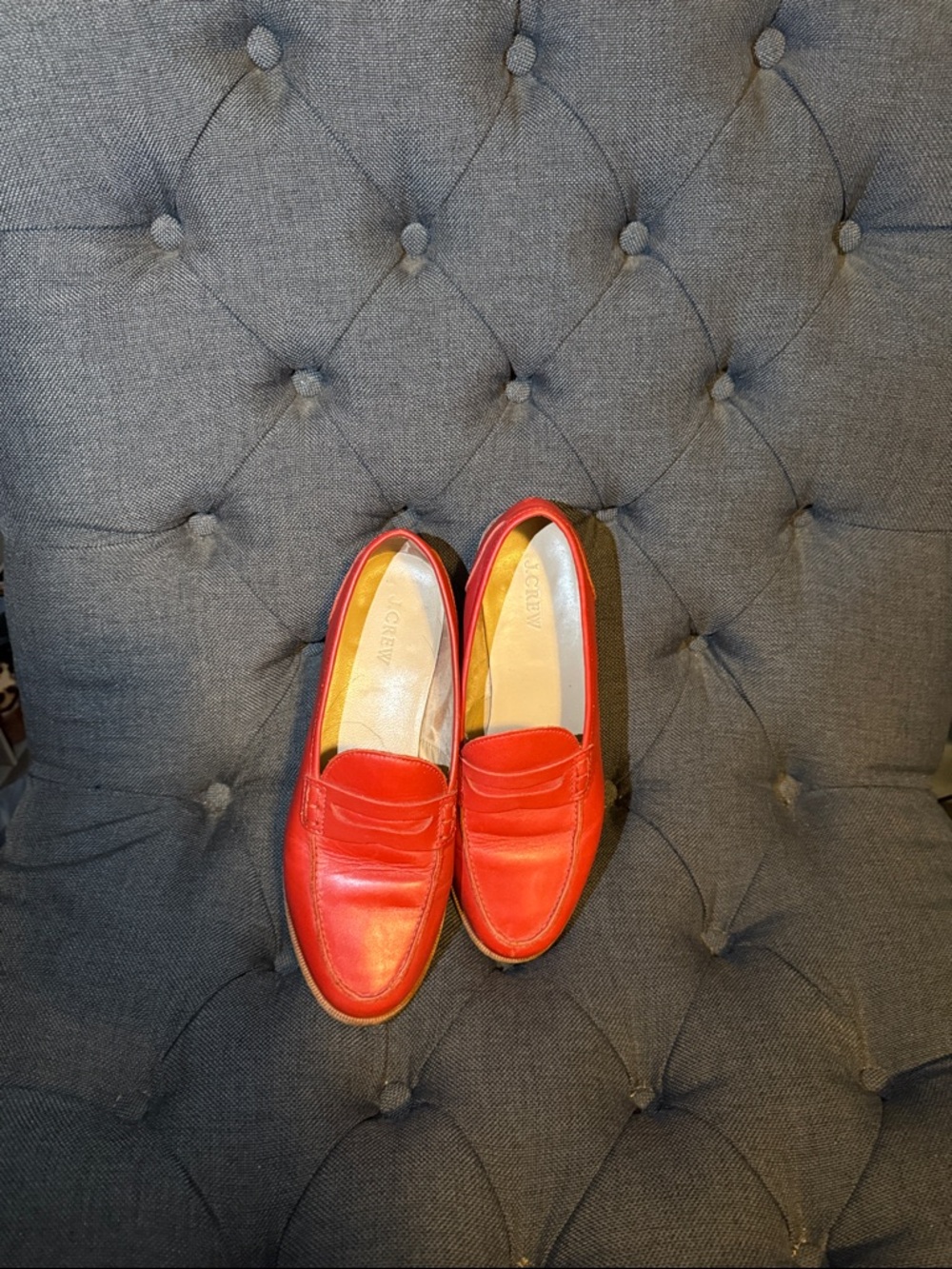 J. Crew Red Leather Women's Penny Loafers